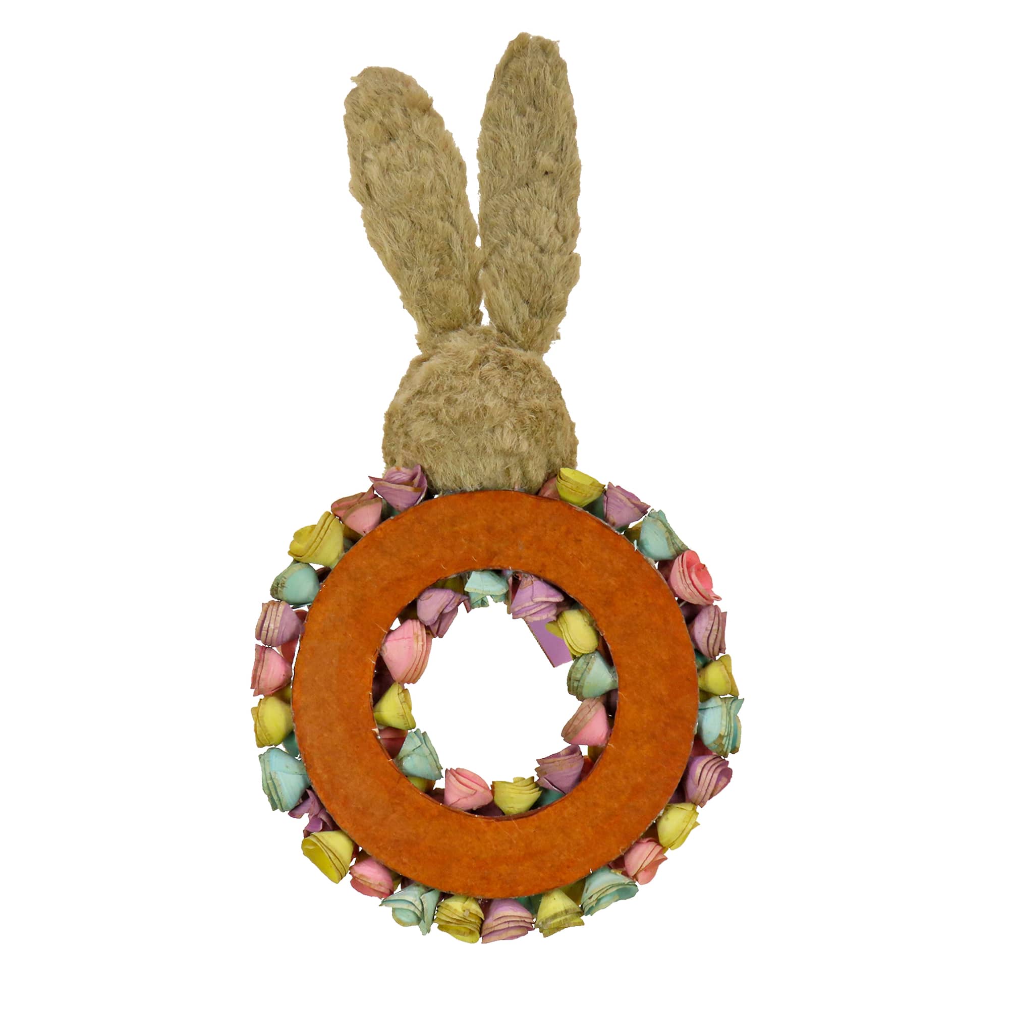 24" Bunny Head Topped Floral Wreath